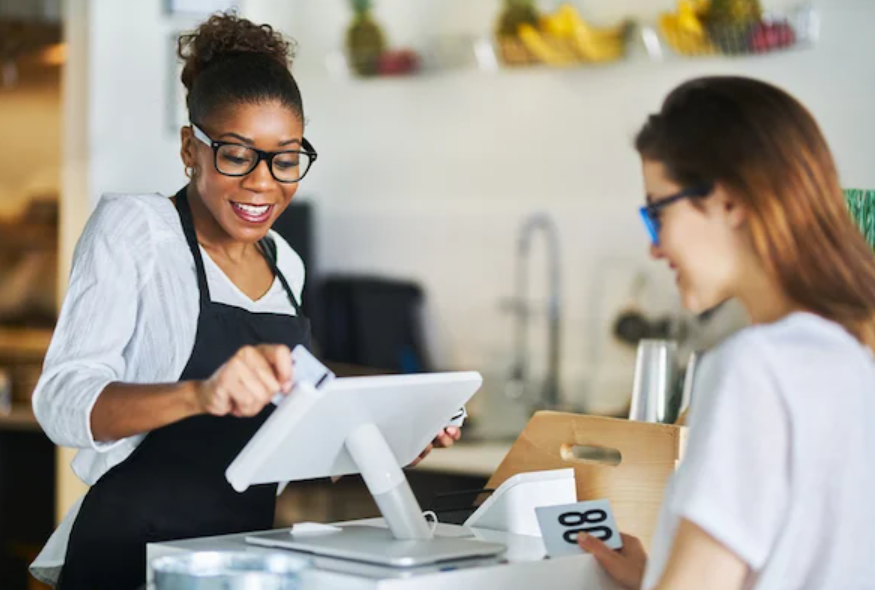 new customer approaching help  desk