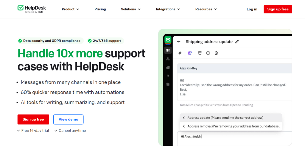 HelpDesk tool as Zoho Desk Alternative